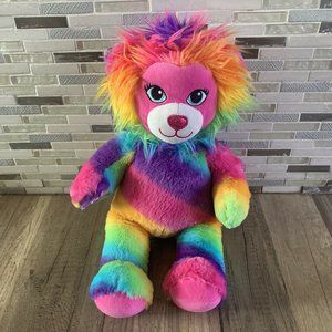Build A Bear Lion Color Craze Rainbow 17" Soft Plush Toy Stuffed Animal BABW